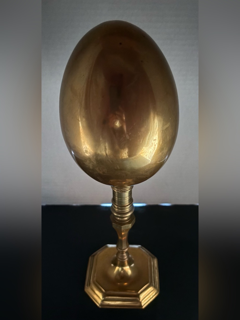 Mid Century Modern MCM Decor Large 2 pound + Brass Egg Vintage